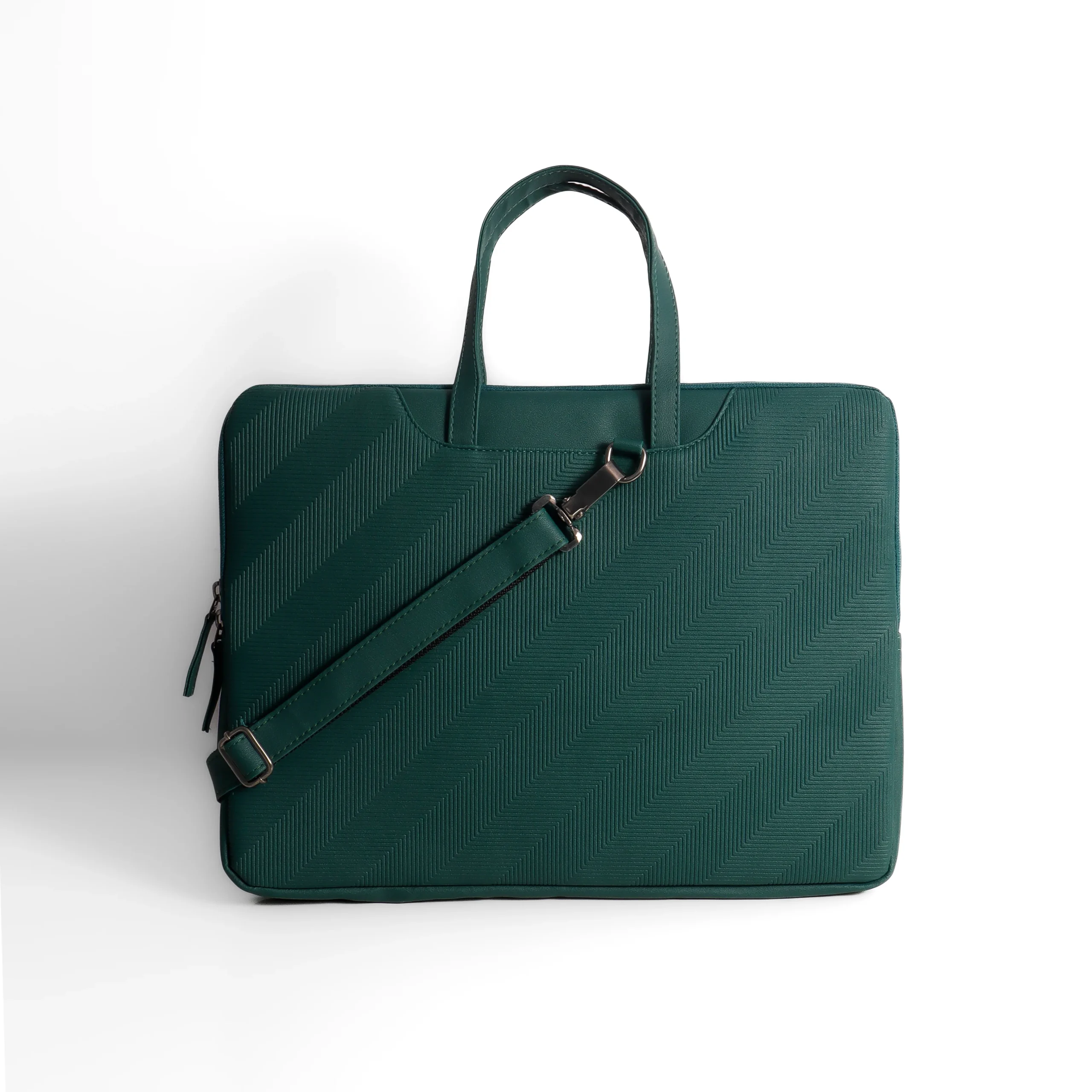 MinimalistUnisexLaptopBag-Green-FrontView